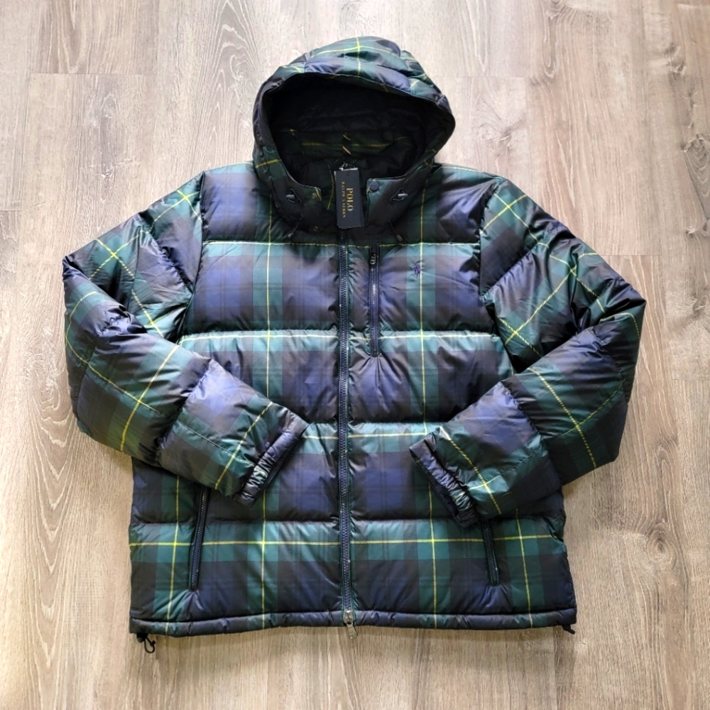 BRAND NEW Polo Ralph Lauren Plaid Down Puffer Hooded Jacket Men's Size XXL